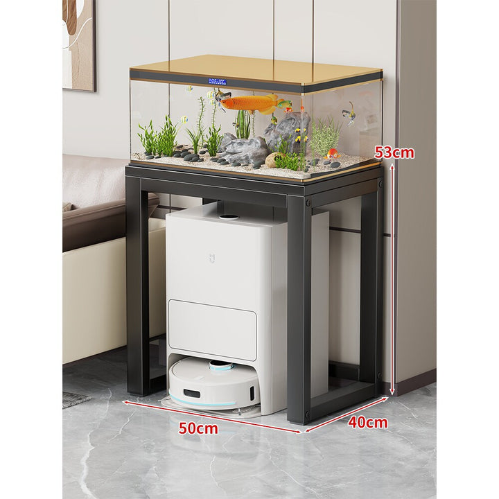Modern Metal Frame Aquarium Console Table with Integrated LED Hood