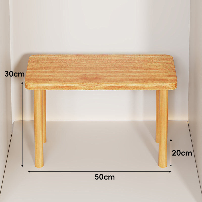 Height-Adjustable Rectangular Wooden Riser Table with Detachable Round Legs