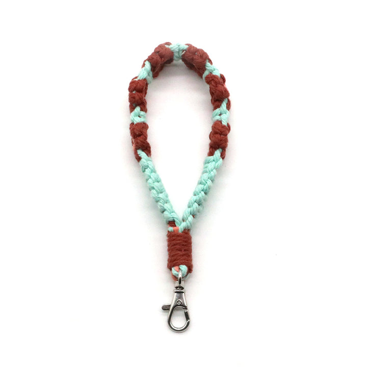 Decorative keychain made of macrame