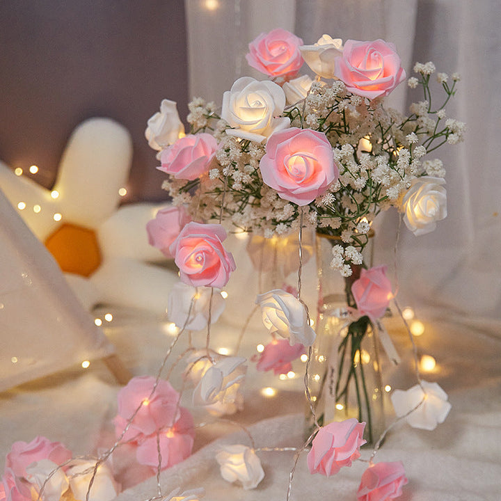 Decorative LED rose string lights