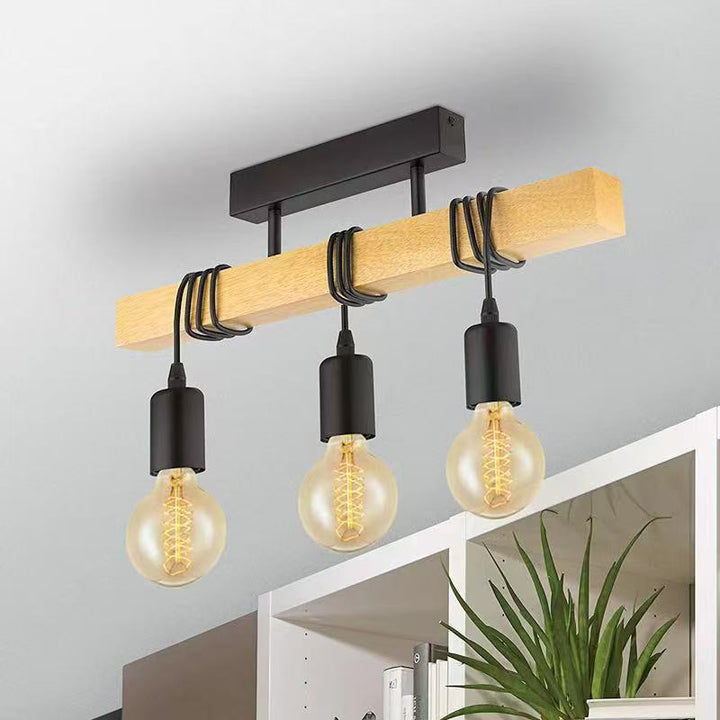 Industrial Three-Arm Ceiling Light
