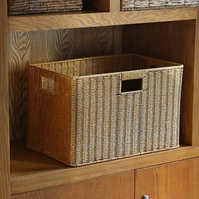 Storage basket made of natural rattan