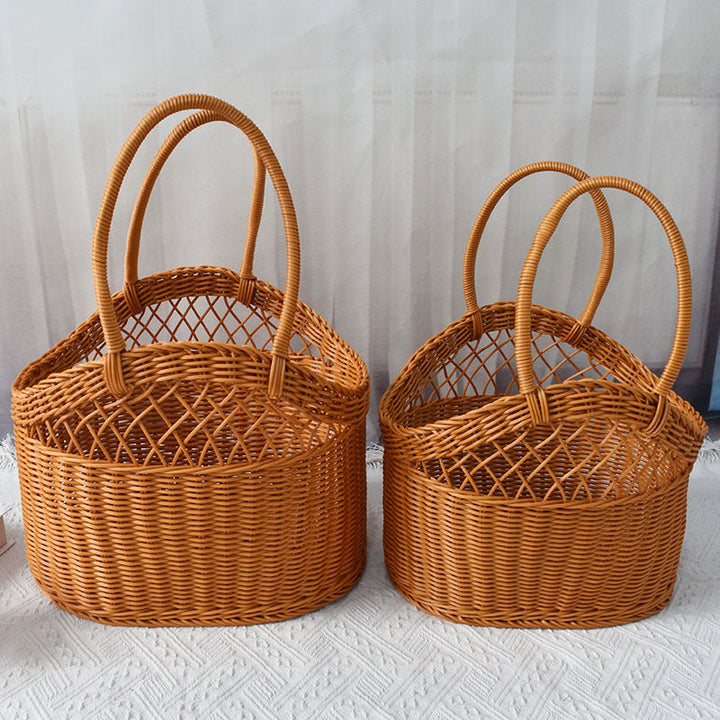 Handwoven Market Tote Basket