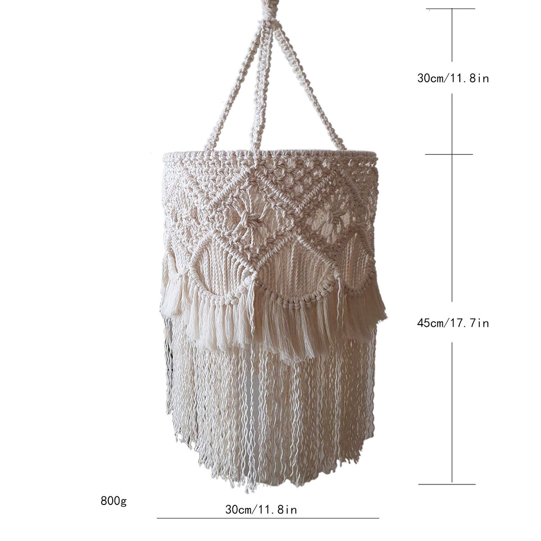 Macrame plant hanger with decorative fringes