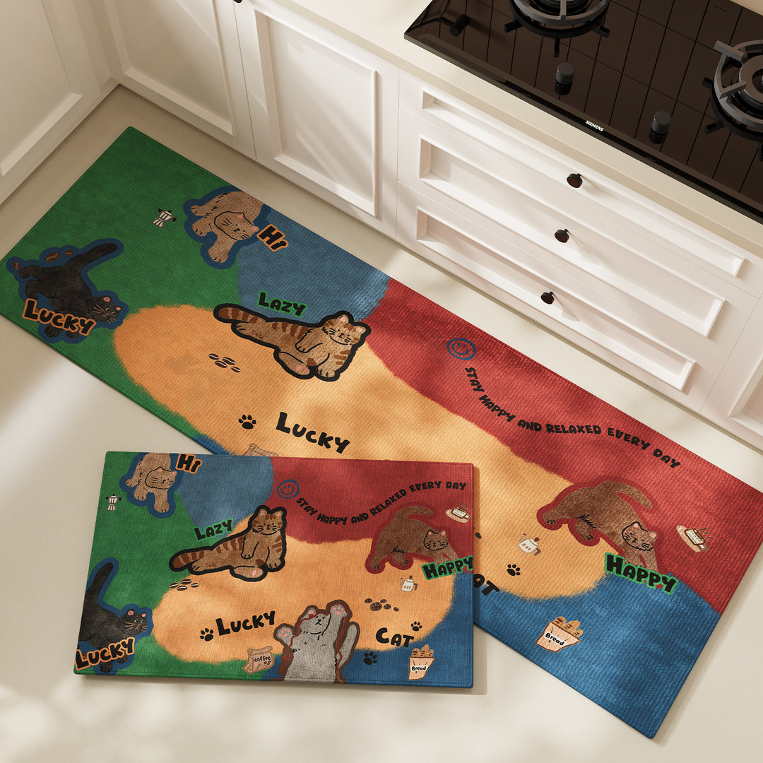 Playful Kitchen Floor Mat
