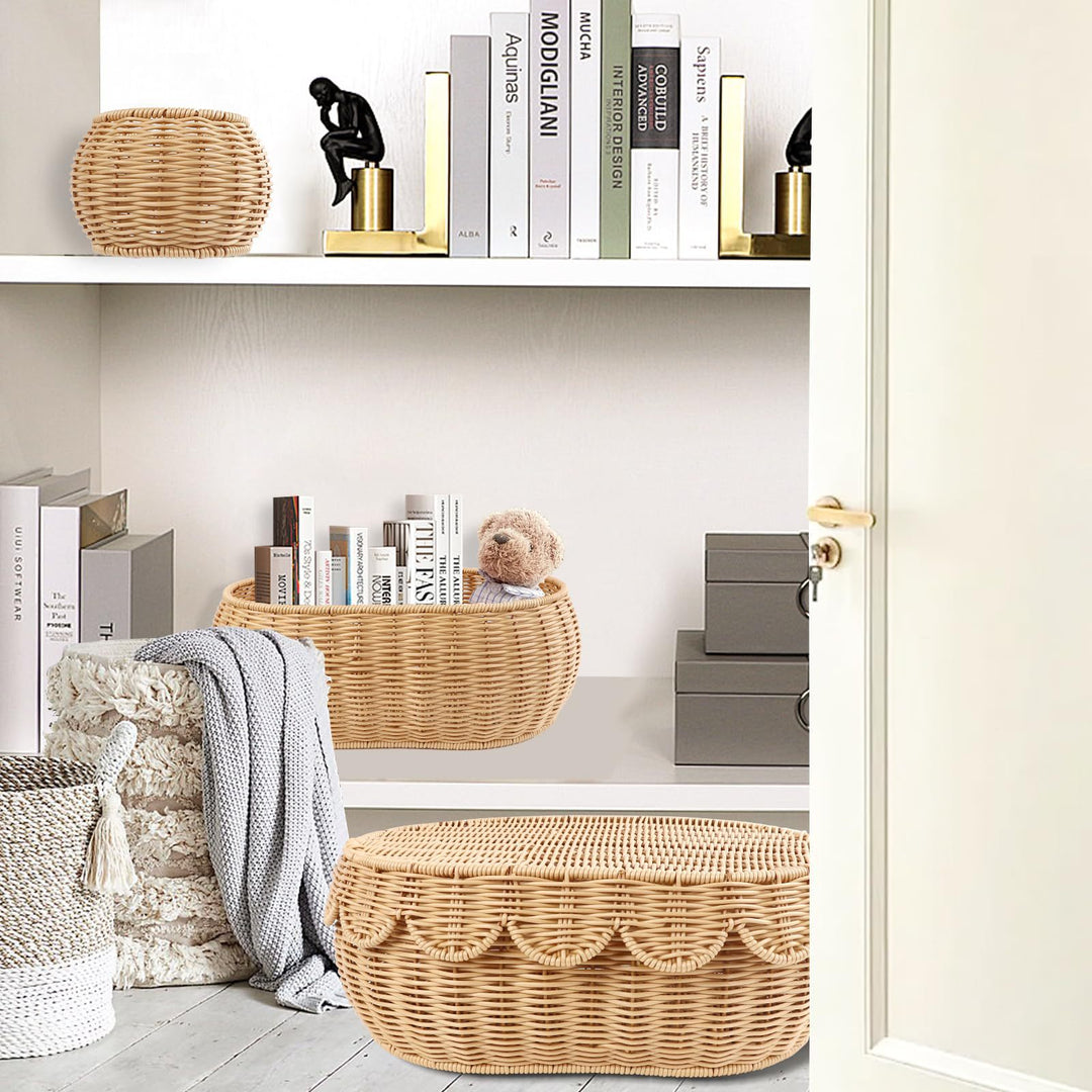 Ornate decoration basket made from natural materials