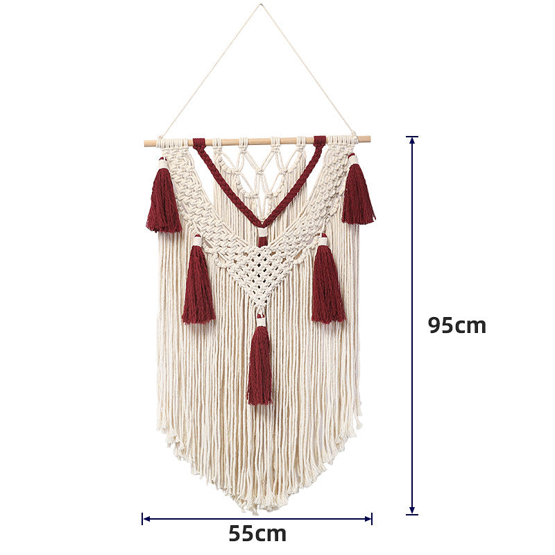 Macramé Wall Hanging with Fringe and Tassels