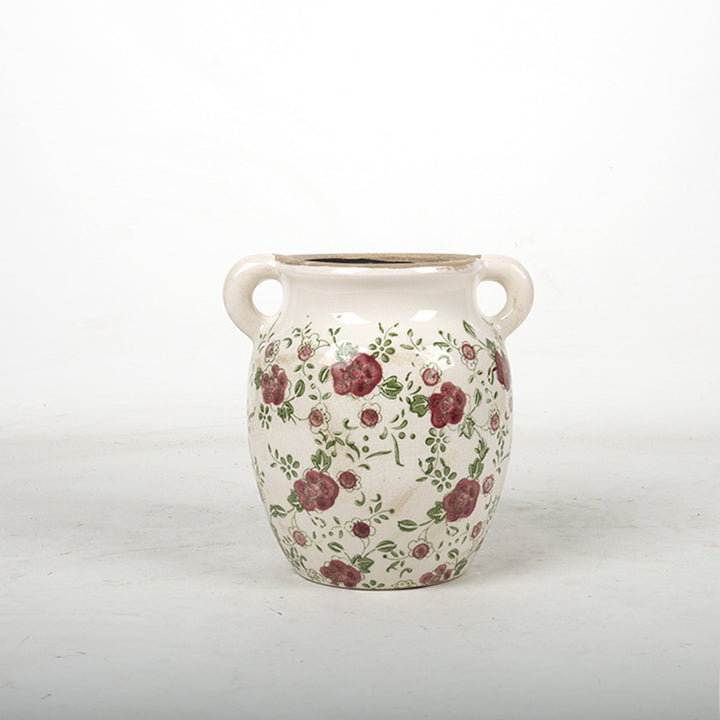 Flower decoration vessel with playful pattern
