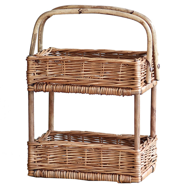 Braided storage basket with handle