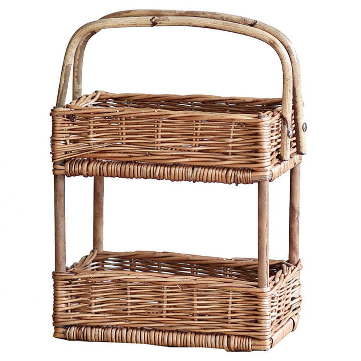 Braided storage basket with handle