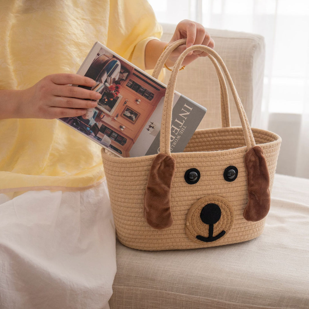 Stylish carrying basket with colorful handles