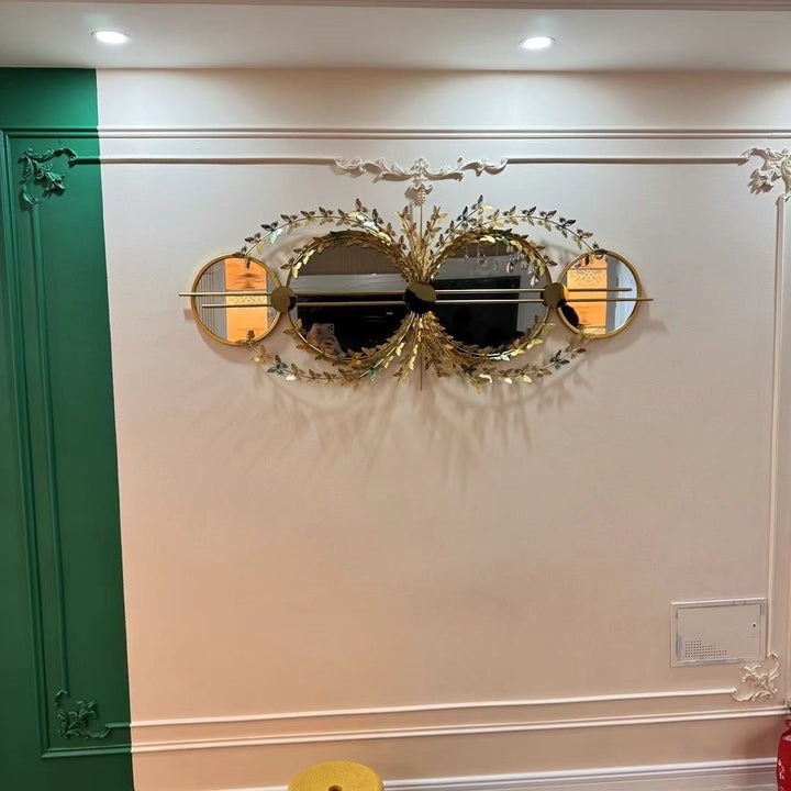 Elegant Botanical Wall Mirror with Decorative Floral Accents