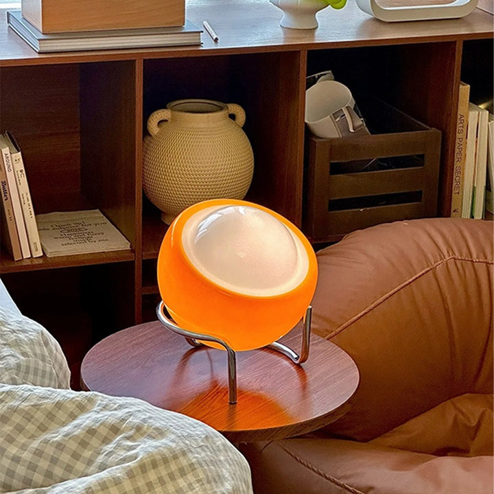 Decorative Orb LED Table Lamp with chrome tripod legs