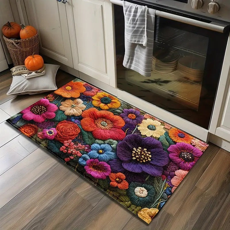 Floral Kitchen Runner Mat