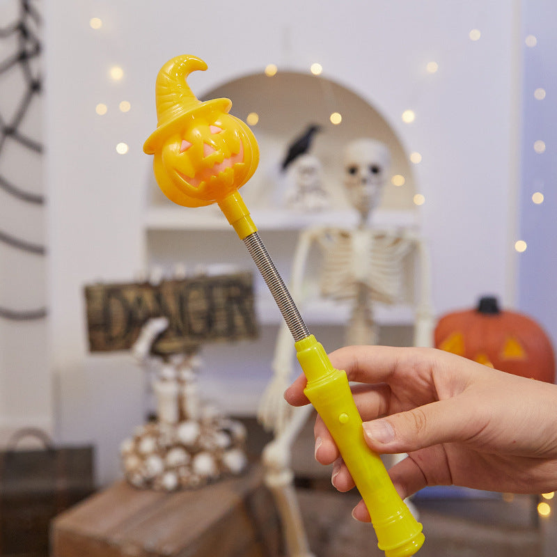 Handheld Flexible Halloween Pumpkin LED Magic Wand Decoration
