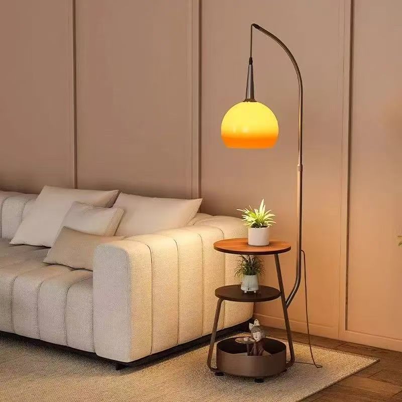 Modern floor lamp with integrated plant stand