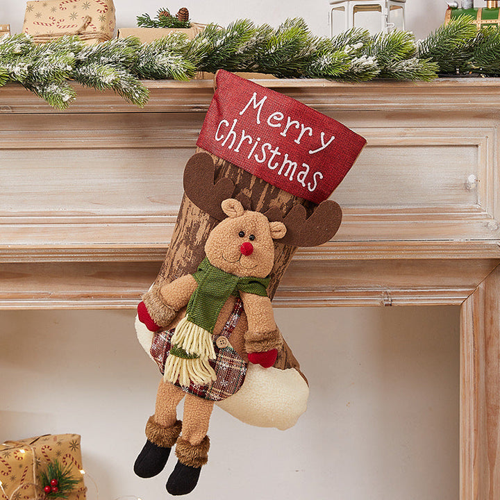 Festive Christmas stocking with nostalgic design