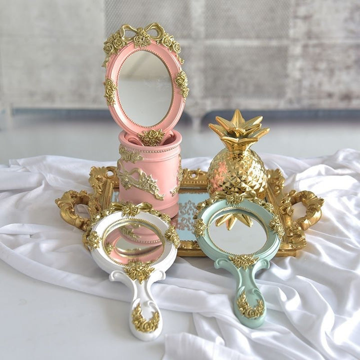 Vintage Floral Hand Mirror