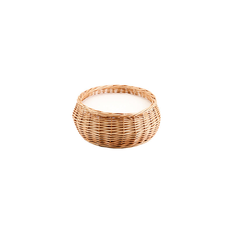 Handcrafted Round Wicker Storage Basket