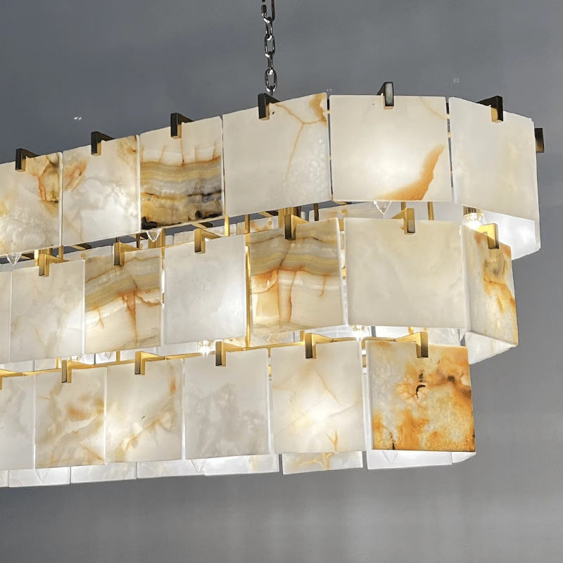 Luxurious Marble Rectangular Chandelier