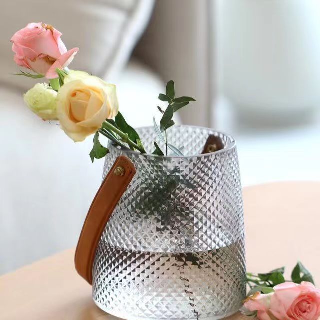 Decorative Textured Glass Ice Bucket