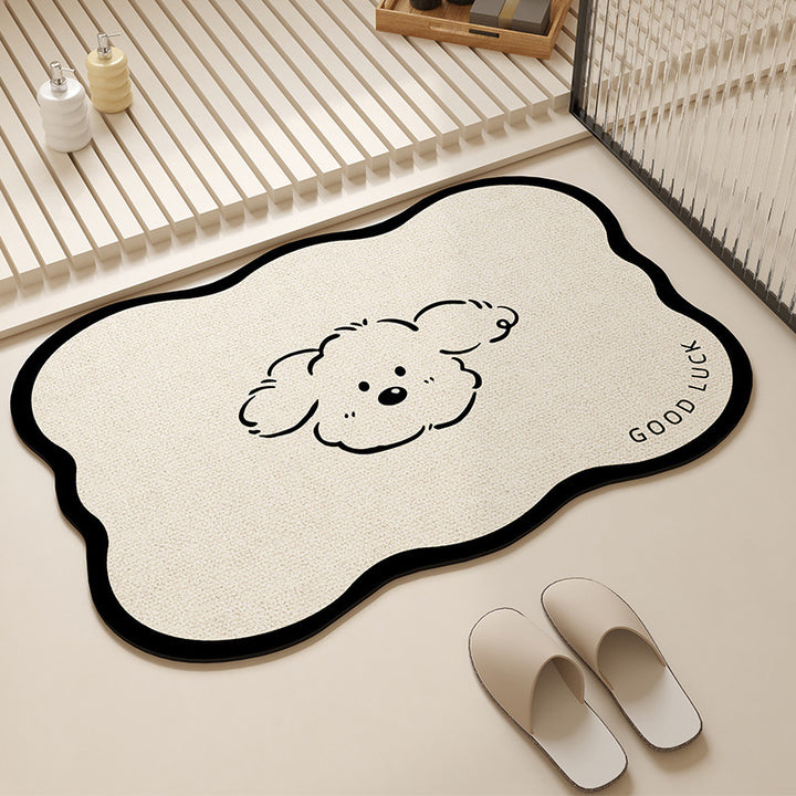 Playful Pet-Themed Absorbent Mat