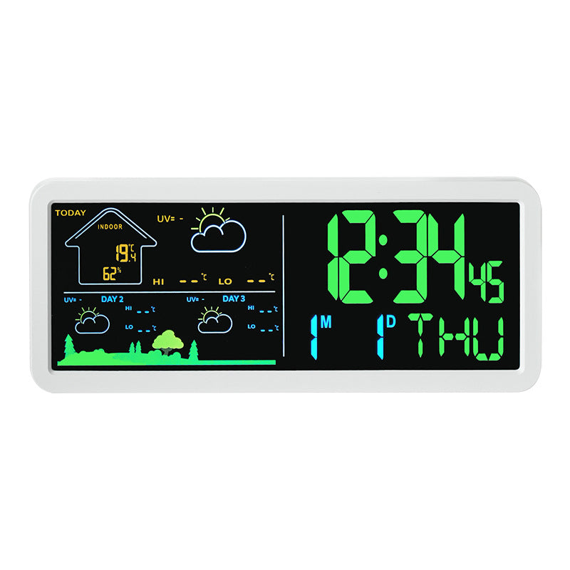 Digital weather and alarm clock with hygrometer
