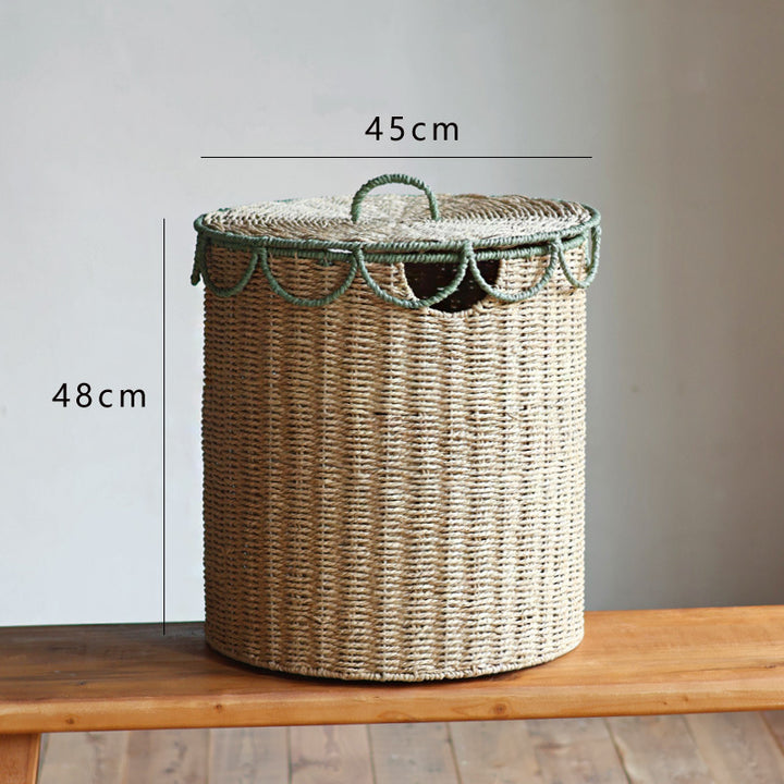Handmade storage basket with lid