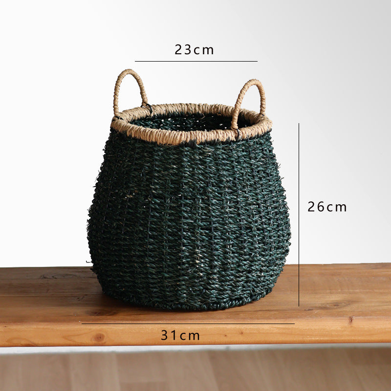 Handcrafted storage basket with natural details