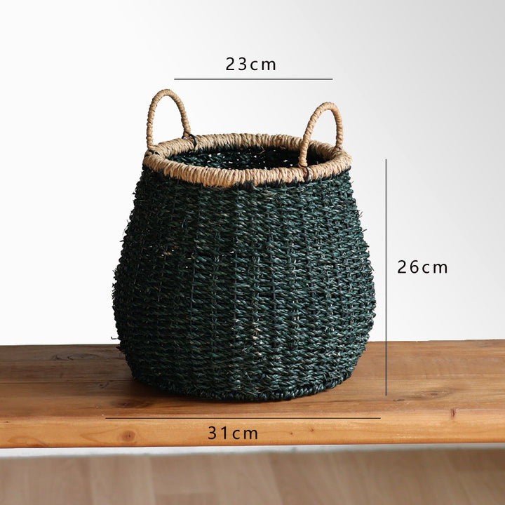 Handcrafted storage basket with natural details