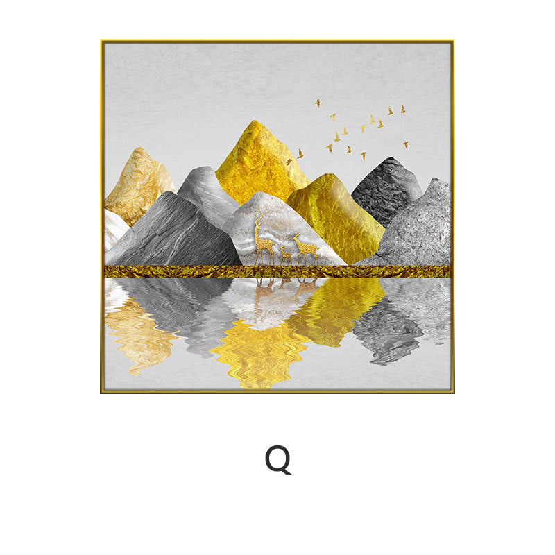 Framed Abstract Mountain Artwork