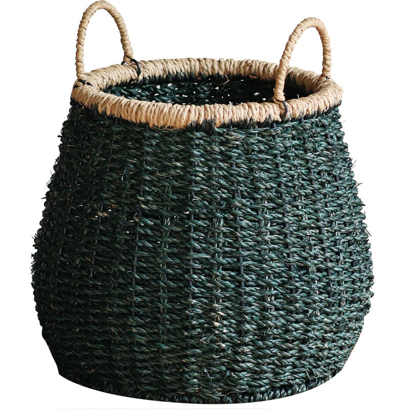 Handcrafted storage basket with natural details