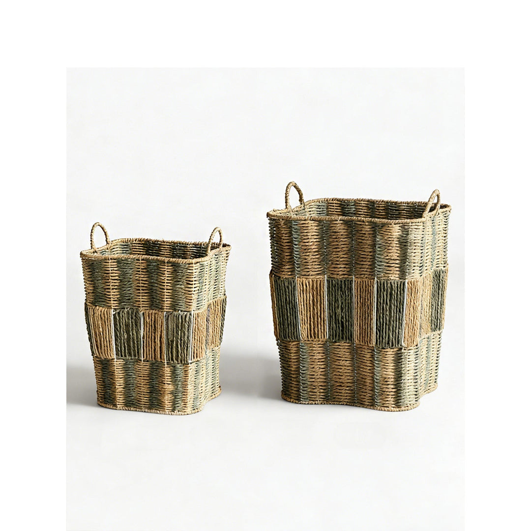 Modern storage basket with handwoven design