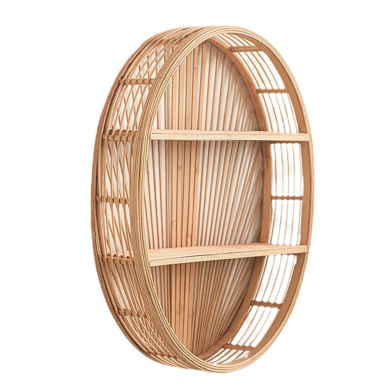 Wall shelf made of natural rattan