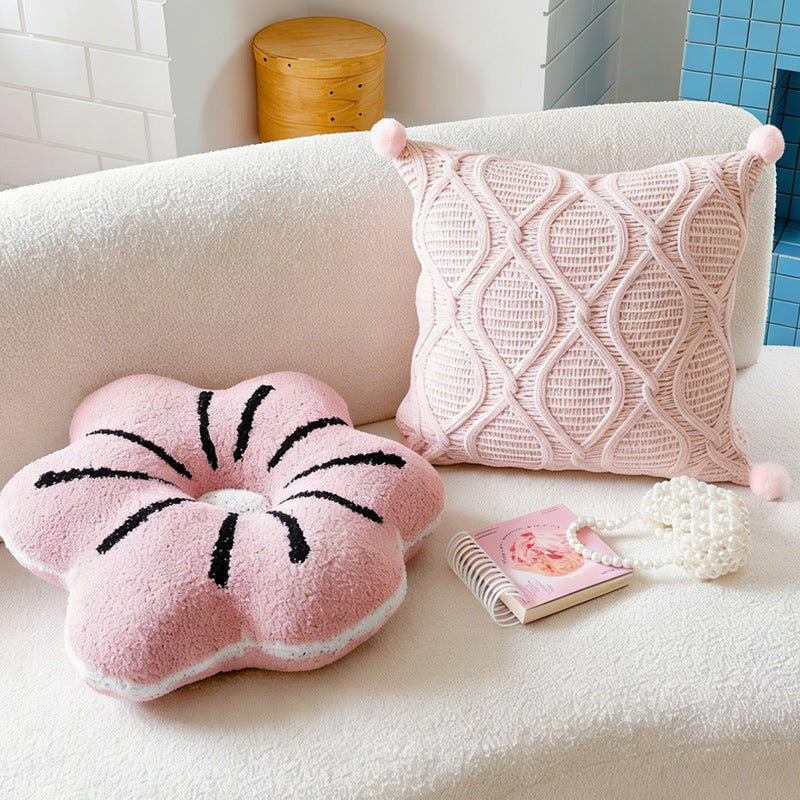 Decorative Floral-Shaped Throw Pillow