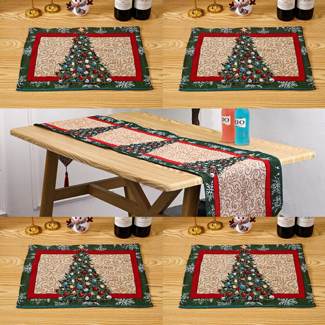Festive tablecloth with Christmas tree motif
