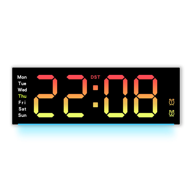 Digital wall clock with temperature sensor