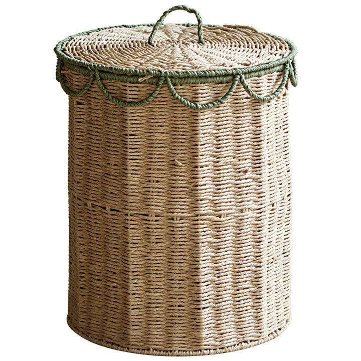 Natural storage basket with lid