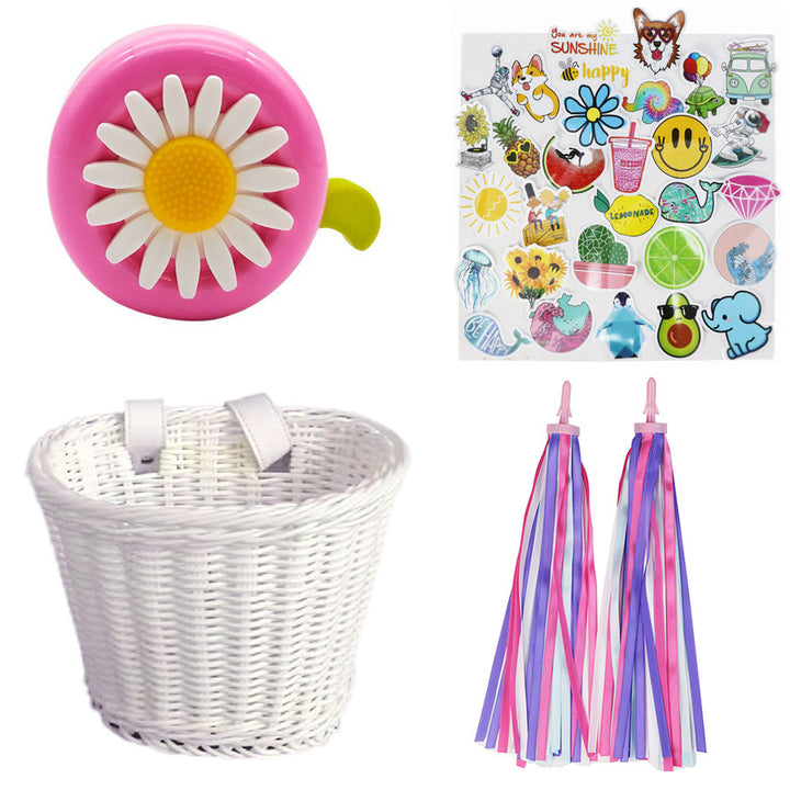 Playful basket with colorful appliqués