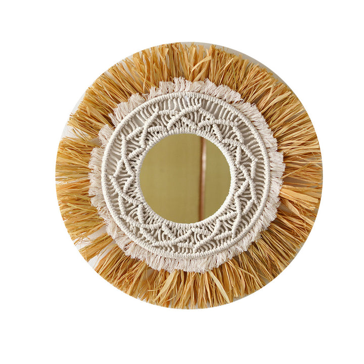Decorative Macrame Round Wall Mirror
