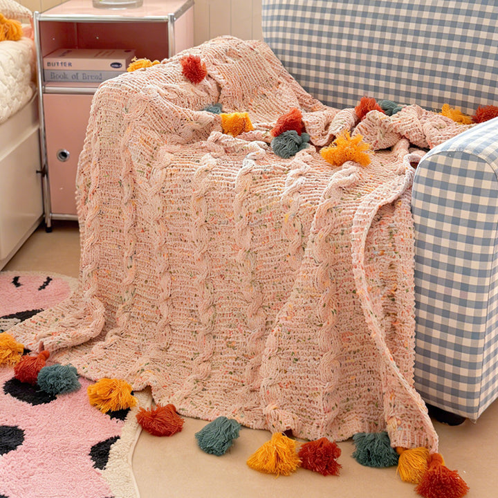 Cozy Knitted Decorative Throw Blanket