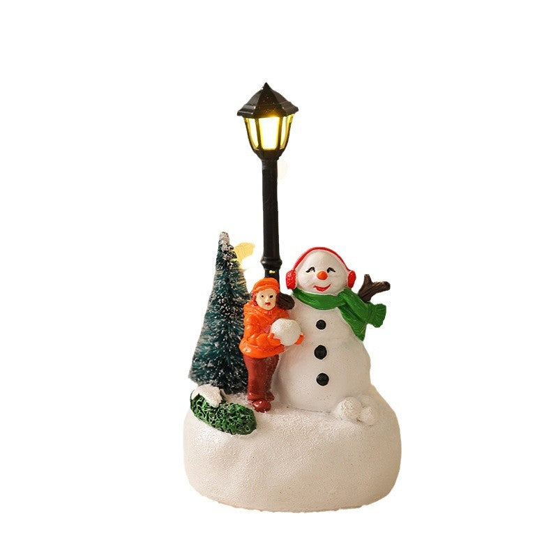 Illuminated Christmas figure with Christmas tree