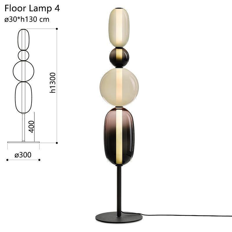 Stacked Orb Glass Pendant with Mixed Surface