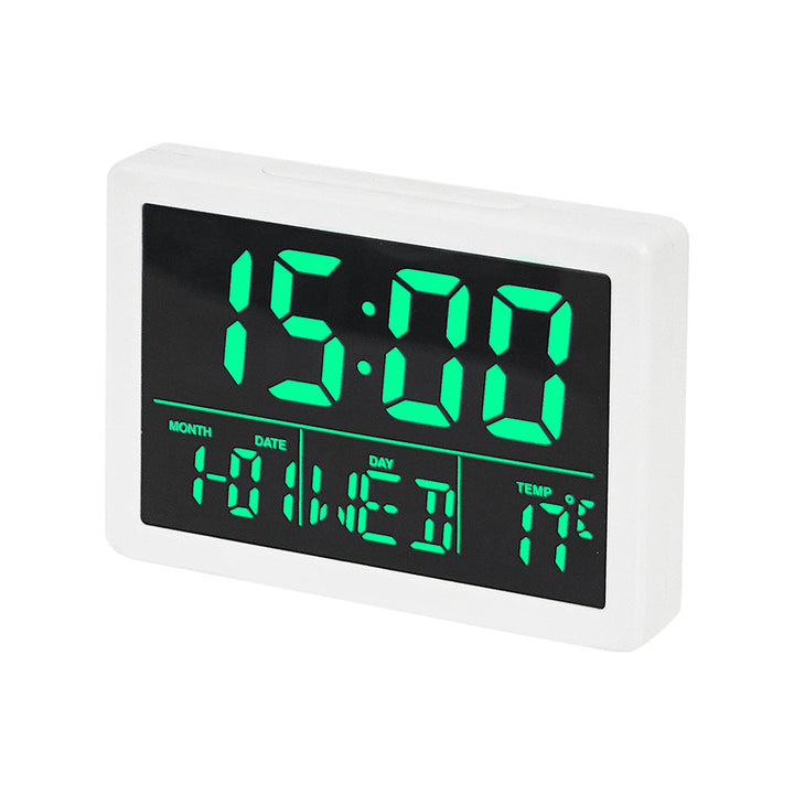 Digital radio alarm clock with thermometer