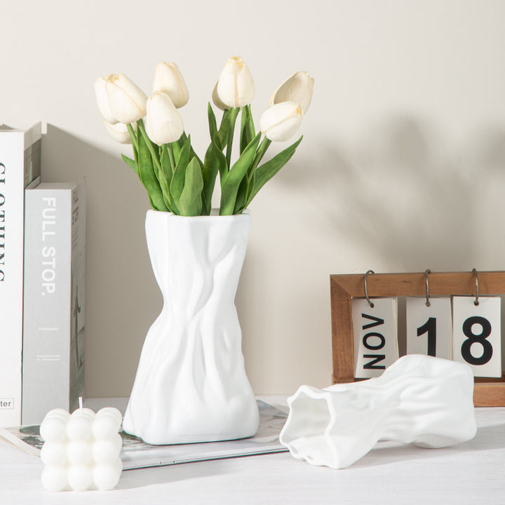 Abstract Wave-Design Decorative Vase