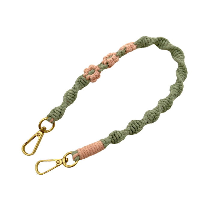 Macrame Dog Leash with Floral Accents