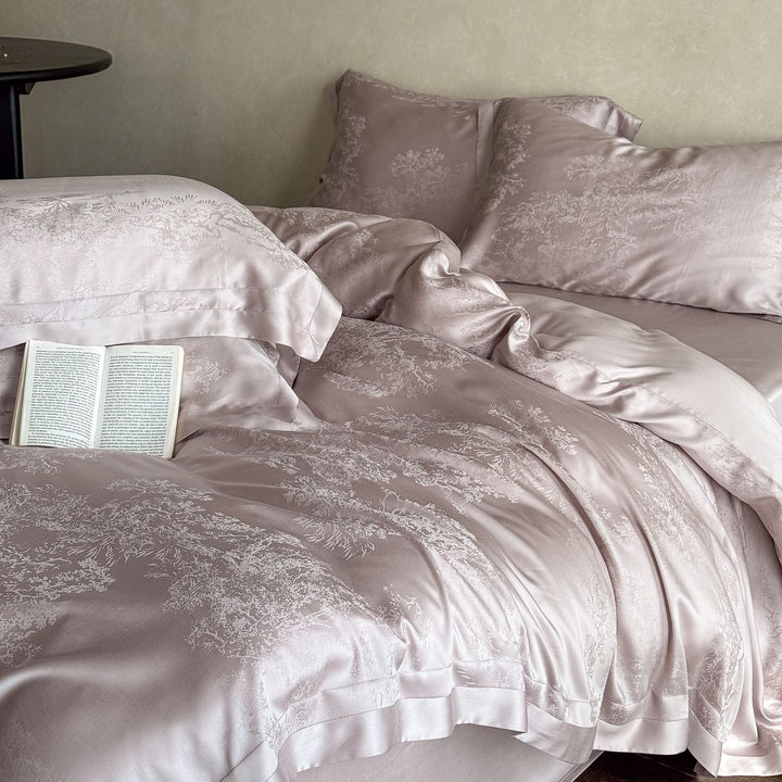 Decorative Luxurious Floral Patterned Satin Bedding Set Avarnia