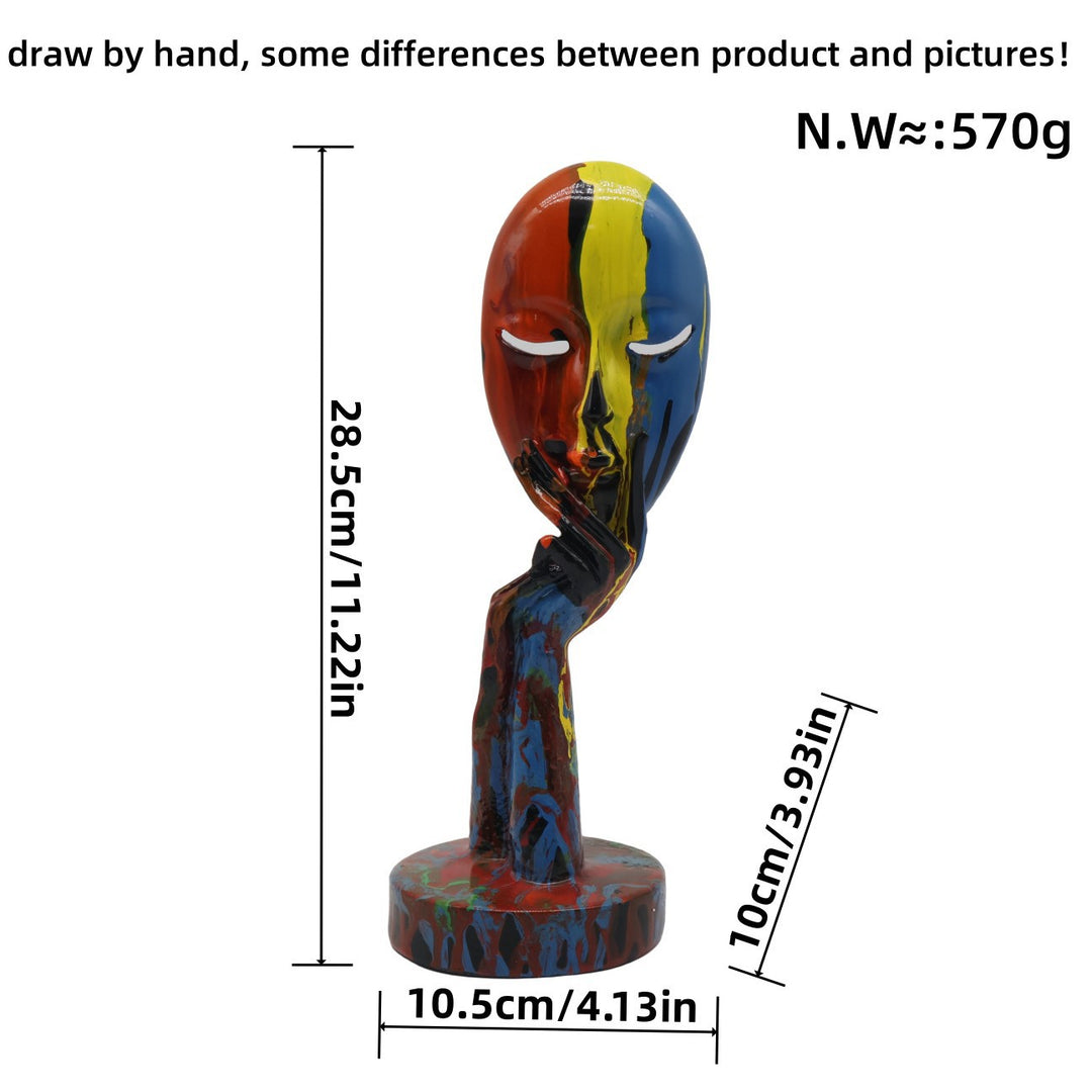 Artful decoration in the form of a contemplative figure