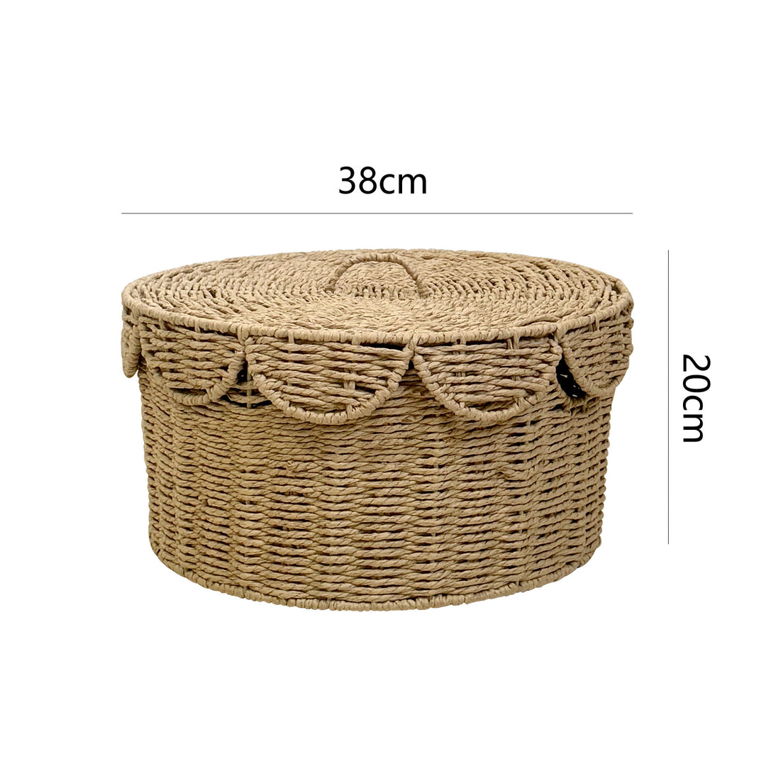 Rustic storage basket with lid