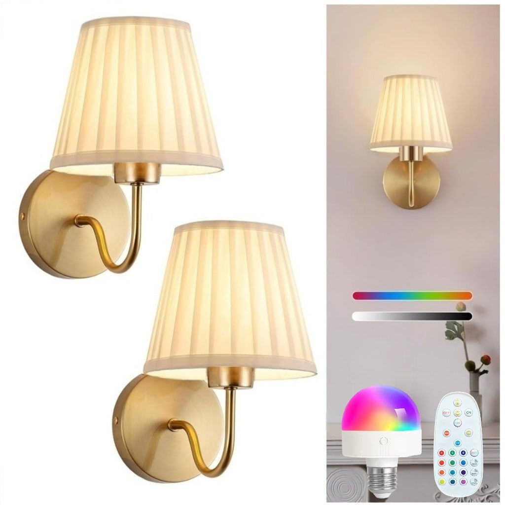Modern fabric wall lamp